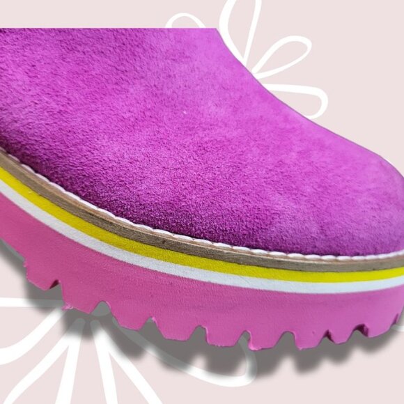 GIROTTI NWT Suede Leather Chelsea Boots Pink Size 37 EU Size 6 to 6.5 US - Picture 5 of 10